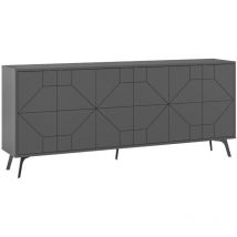 Buffet 6 puertas antracita L184 cm - Dune