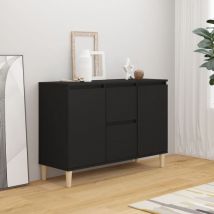 Bonnevie - Buffet - Armoire de rangement Enfilade Noir 103,5x35x70 cm Aggloméré BV801125
