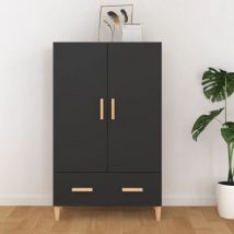 Bonnevie - Buffet - Armoire de rangement Enfilade Noir 70x31x115 cm Bois d'ingénierie BV633959