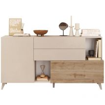 Calicosy - Buffet 2 portes, 2 tiroirs, 2 niches et 2 étagères L181 cm - mala