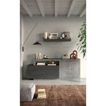 Vente-unique - Buffet freedom béton/plomb 200 cm