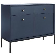 Buffet avec 2 tiroirs et 2 portes - Bleu - BOGDAN