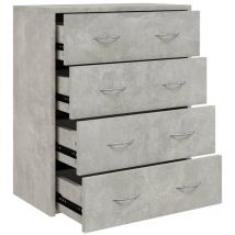 Buffet avec 4 tiroirs 60x30,5x71 cm Gris béton Vidaxl