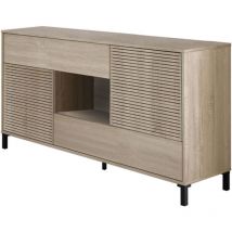 Fores - Buffet avec deux portes et deux tiroirs, couleur chêne, 151 x 80 x 41 cm.