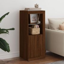 Buffet avec lumières led chêne marron 41x37x100 cm