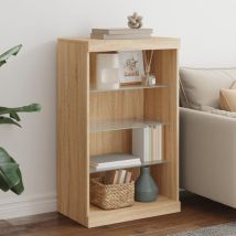 Buffet avec lumières led chêne sonoma 60,5x37x100 cm