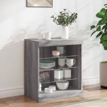 Buffet avec lumières led sonoma gris 60,5x37x67 cm