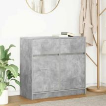 Torana - Buffet avec tiroir gris béton 80x34x76 cm bois d'ingénierie