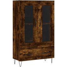Buffet bahut commode armoire meuble de rangement organisateur cuisine salle de séjour salon haut 69,5 x 31 x 115 cm bois d'ingénierie marron