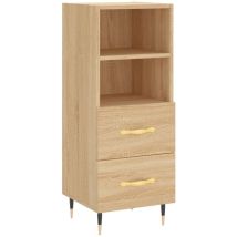 Buffet bahut commode armoire meuble de rangement organisateur cuisine salle de séjour salon sonoma 34,5 x 34 x 90 cm bois d'ingénierie marron
