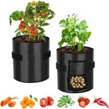 Sac Plantation Fraise Avec 2,Sacs de plantation, Grow Bags, bacs de plantation, 45X35cm, sac à pommes de terre, sac de culture pour plantes à