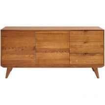 Hellin - Buffet bas rétro en bois 2 portes et 3 tiroirs L160 bronze - mallet
