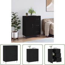 Maison Chic - The Living Store Buffet noir 69,5x34x90 cm bois d'ingénierie - Buffet Noir - Meuble Rangement - Commode - Mobilier Salon - Décoration