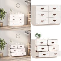 Buffet Blanc 100x40x75 cm Bois massif de pin - Buffet - Meuble De Rangement - Commode - Bois Massif - Pin - Home & Living