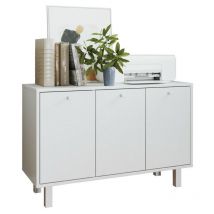 Beaux Meubles Pas Chers - Buffet Blanc 3 Portes 3 Niches hi