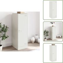 Buffet blanc 34,5x39x107 cm acier - Buffet Blanc - Meuble Rangement - Armoire Cuisine - Étagère Ouverte - Mobilier Salon