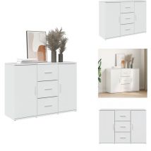 Buffet blanc brillant 90,5x29,5x65 cm bois d'ingénierie - Buffet - BuffetS - Armoire De Rangement - Buffet à Tiroirs