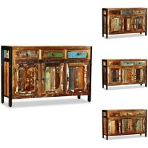 Buffet Bois de récupération massif 120x35x76 cm - Buffet Ancien - Buffet Rustique - Mobilier Recyclé - Meuble Artisanal - Rangement Mural