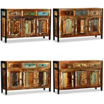 Buffet Bois de récupération massif 120x35x76 cm - Buffet Ancien - Buffet Rustique - Mobilier Recyclé - Meuble Artisanal - Rangement Mural - Home &