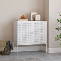 Buffet Castelli acier 83 x 80 x 40 cm blanc [en.casa]