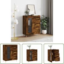 Jinlefu - Furniture Limited - Buffet chêne fumé 69,5x34x90 cm bois