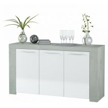 Fores Habitat S.l.u. - Buffet 3 Portes Cm. 42 x 144 x 80 blanc gris