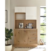 Buffet da cucina Marleen Premium 120 cm Bianco Artigianale Rovere Respecta