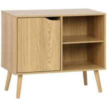 Sweeek - Buffet de rangement effet frêne 1 porte. 2 étagères. buffet bas. 80cm