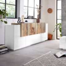 Ahd Amazing Home Design - Buffet de salon design 200cm bois blanc brillant New Coro Kommode
