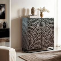 Ahd Amazing Home Design - Buffet de salon avec 2 portes incrustées de nacre Evan