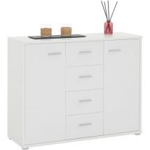 Idimex - Buffet elodie, en mélaminé blanc mat
