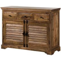 Massivmoebel24 - Buffet en bois de manguier huilé marron rodez 120