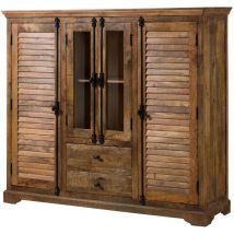 Massivmoebel24 - Buffet en bois de manguier huilé marron rodez 126