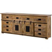 Massivmoebel24 - Buffet en bois de manguier naturel laqué railway 192