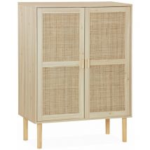 Buffet en cannage - Camargue - décor bois et cannage. 2 portes. buffet haut. vaisselier. l 80 x l 40 x H110cm