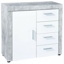 Tuttacasa - Buffet en ciment blanc 77 x 40 x 82 h