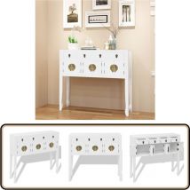 Buffet en style chinois en bois massif Blanc - Buffet - Meuble Tv - Commode - Armoire - Mobilier Oriental