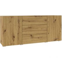 Buffet Glora mit 3 Schubladen und 2 Türen, Holzoptik, 140cm
