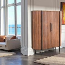 Pier Import - Buffet haut 2 portes côtés arrondis bois naturel trani