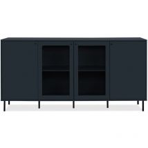 Calicosy - Buffet 4 Portes dont 2 Vitrées Bleu Marine L180 cm - bogota
