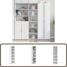 Buffet haut blanc 45x41x185 cm bois d'ingénierie - Buffet Design - Buffet Blanc - Buffet Moderne - Buffet Rangement - Mobilier Salle à Manger