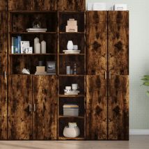 Avimac - Buffet haut chêne fumé 40x41x185 cm bois d'ingénierie