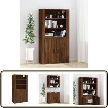 Buffet haut Chêne marron Bois d'ingénierie - Buffet Design - Buffet Moderne - Buffet En Bois - Buffet Rangement - Mobilier Salon