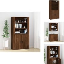 Buffet haut Chêne marron Bois d'ingénierie - Buffet Design - Buffet Moderne - Buffet En Bois - Buffet Rangement - Mobilier Salon