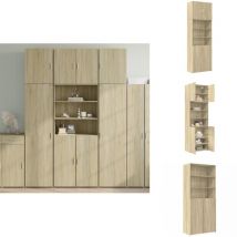 Buffet haut chêne sonoma 80x42,5x249 cm bois d'ingénierie - Buffet Design - Buffet Moderne - Buffet Rangement - Buffet Cuisine - Buffet Salon