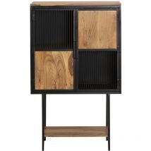 Made In Meubles - Buffet haut en bois d'acacia et métal Mattia