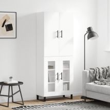 Buffet haut, Enfilade, Armoire de cuisine Blanc 69,5x34x180 cm Bois d'ingénierie WFE157700 Maison Chic