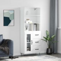 Maison Chic - Buffet haut, Enfilade, Armoire de cuisine Blanc 69,5x34x180 cm Bois d'ingénierie WFE437363