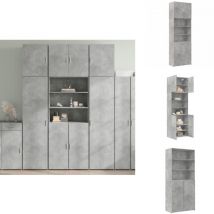 Buffet haut gris béton 80x42,5x249 cm bois d'ingénierie - Buffet Design - Buffet Moderne - Buffet Rangement - Buffet Cuisine - Buffet Salon