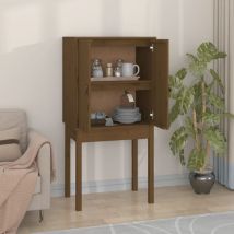 Buffet Haut - Armoire De Rangement Enfilade Marron Miel 60x40x120 Cm Bois Massif De Pin Bv778570 - Bonnevie